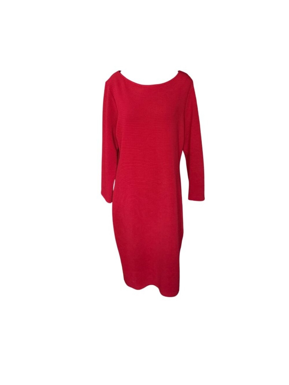 Sharagano Red Textured Long Sleeve Knee-Length Sheath Dress Size 12
